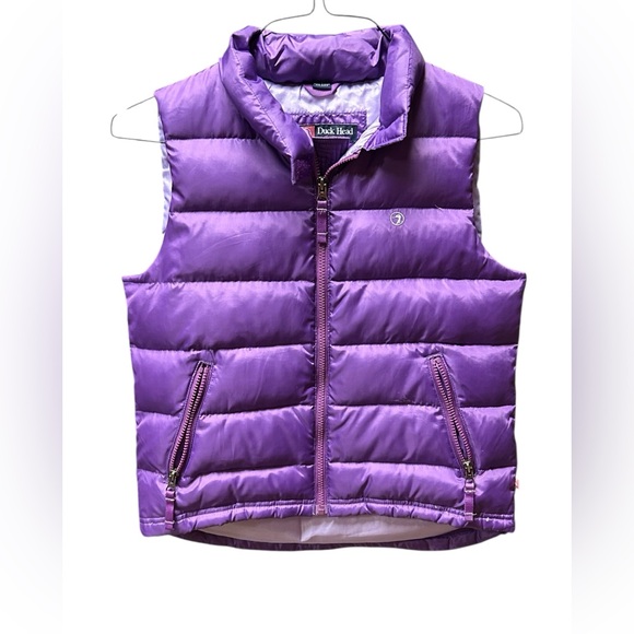 90s Duck Head Purple Down Puffer Vest Small S | Retro Quilted Gorpcore Vintage - Picture 2 of 9